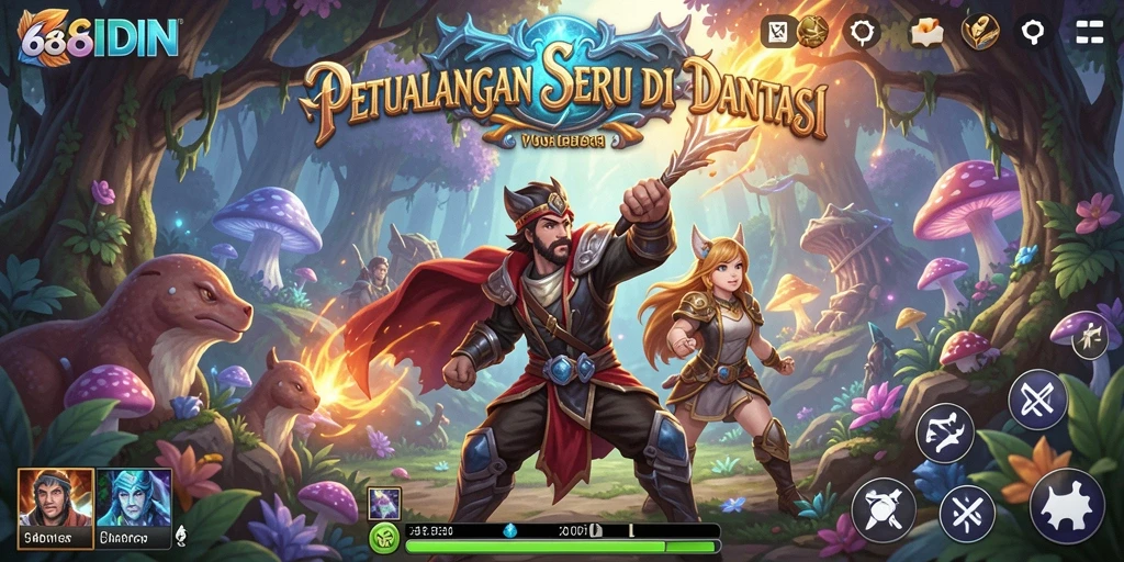 Tampilan gameplay 68IDN yang penuh aksi dalam dunia petualangan.