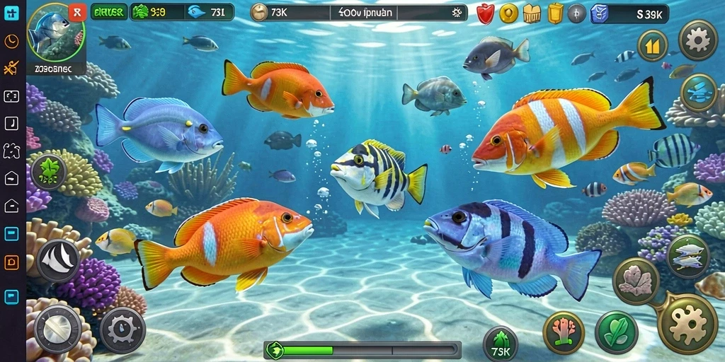Tampilan gameplay Tembak Ikan yang seru dan penuh warna.