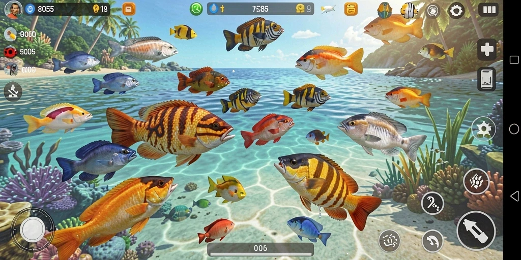 Tampilan gameplay seru dari game Tembak Ikan 8055.