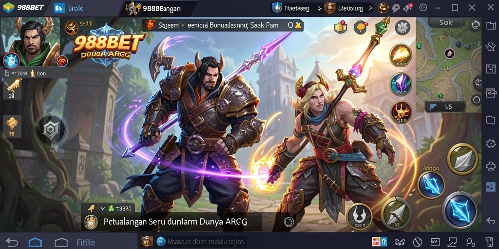 Tampilan gameplay seru dari 988BET dalam aksi ARPG.