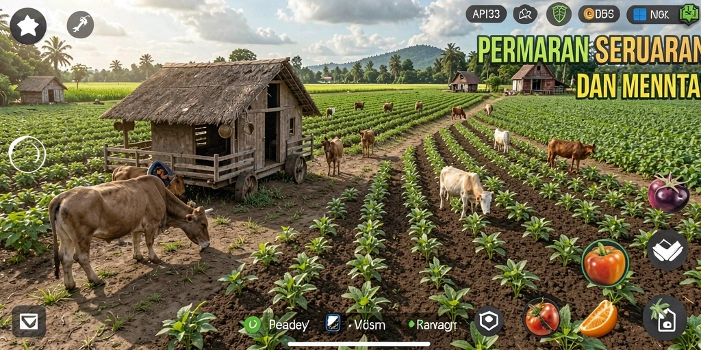 Screenshot API33 menampilkan permainan bertani yang seru dan interaktif.