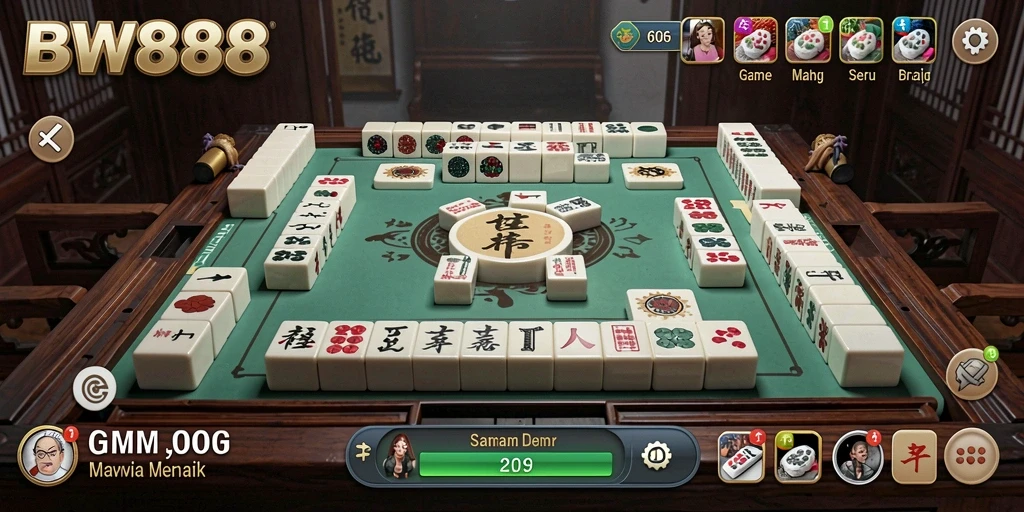 Screenshot gameplay BW888 menampilkan pengalaman bermain Mahjong yang mendalam.