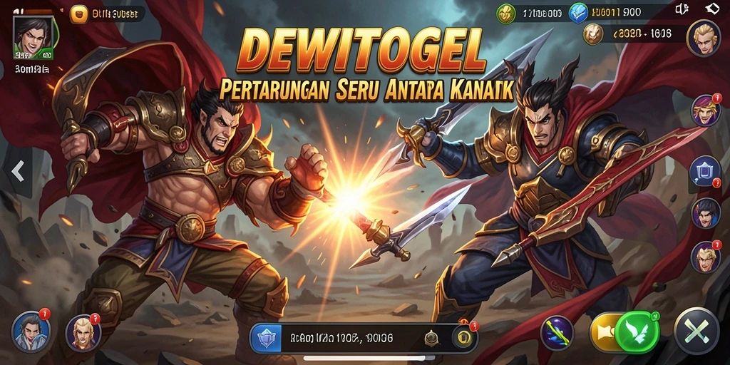Screenshot DEWITOGEL menampilkan karakter bertarung dengan dinamis.