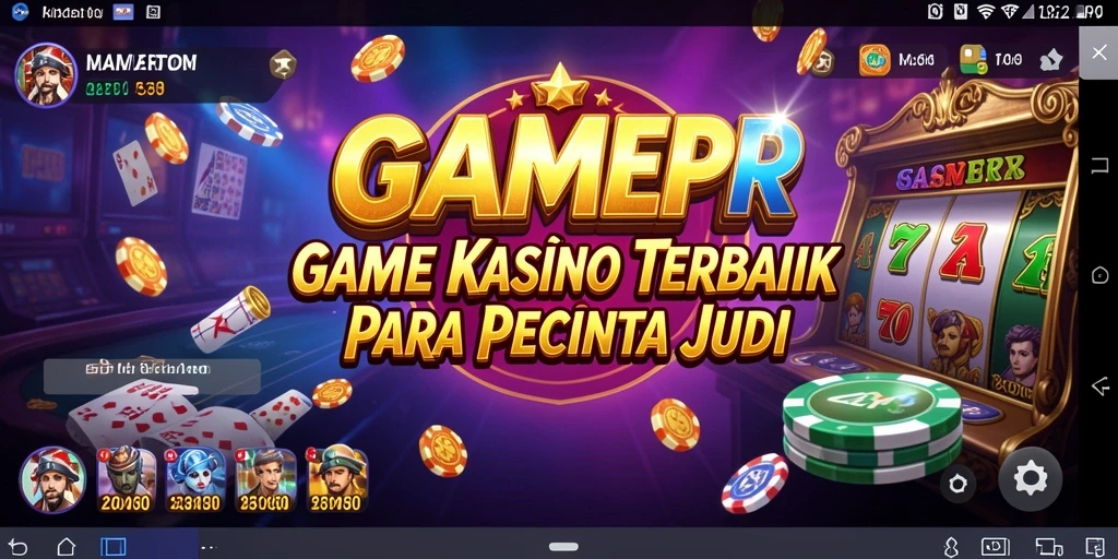 Screenshot GAMERP menampilkan antarmuka permainan kasino yang menarik.