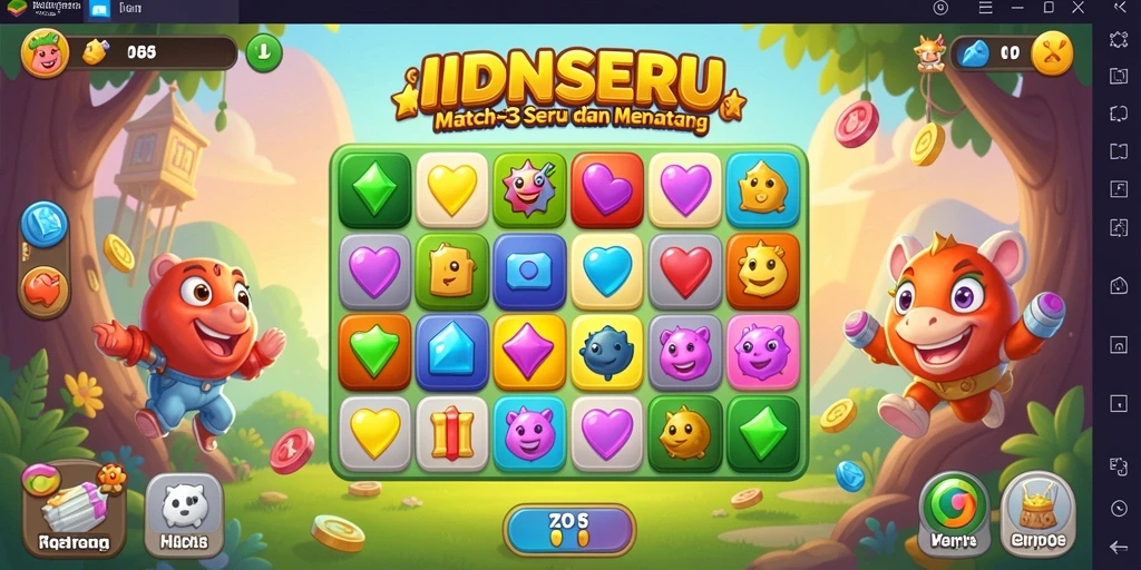 Tampilan gameplay IDNSERU yang penuh warna dan menantang.