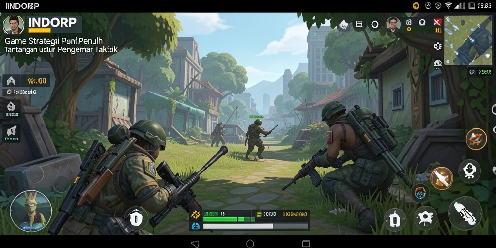 Tampilan gameplay strategi INDORP dengan pertempuran yang intens.