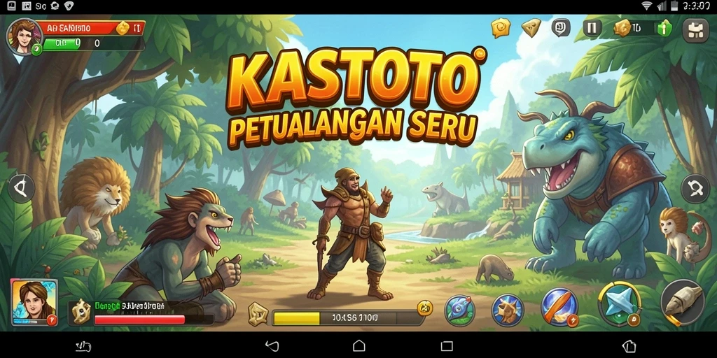 Screenshot utama KASTOTO menampilkan gameplay petualangan yang mendebarkan.