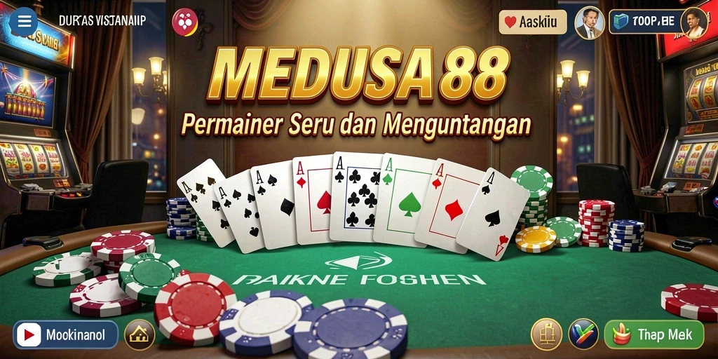 Tampilan gameplay Poker yang menarik dan interaktif di MEDUSA88.