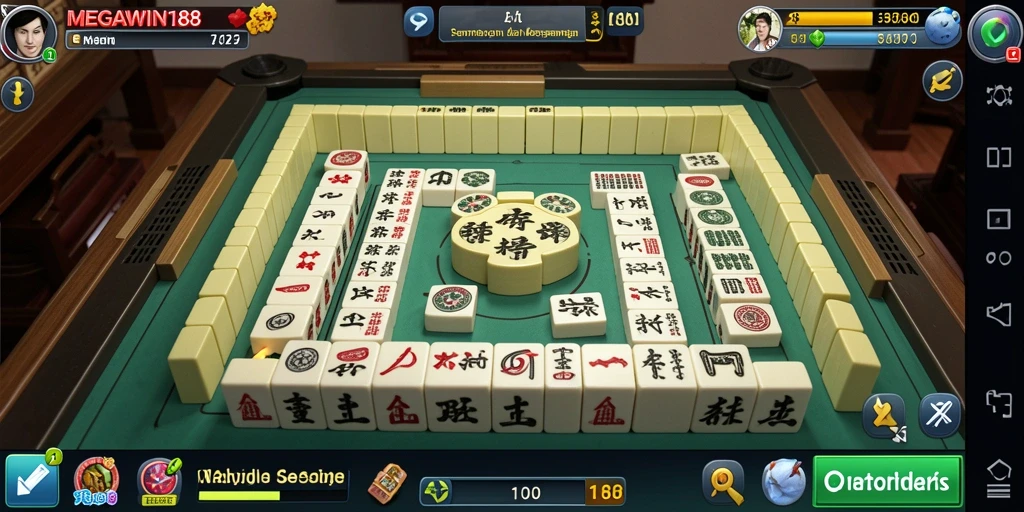 Tampilan menarik gameplay Mahjong di MEGAWIN188.