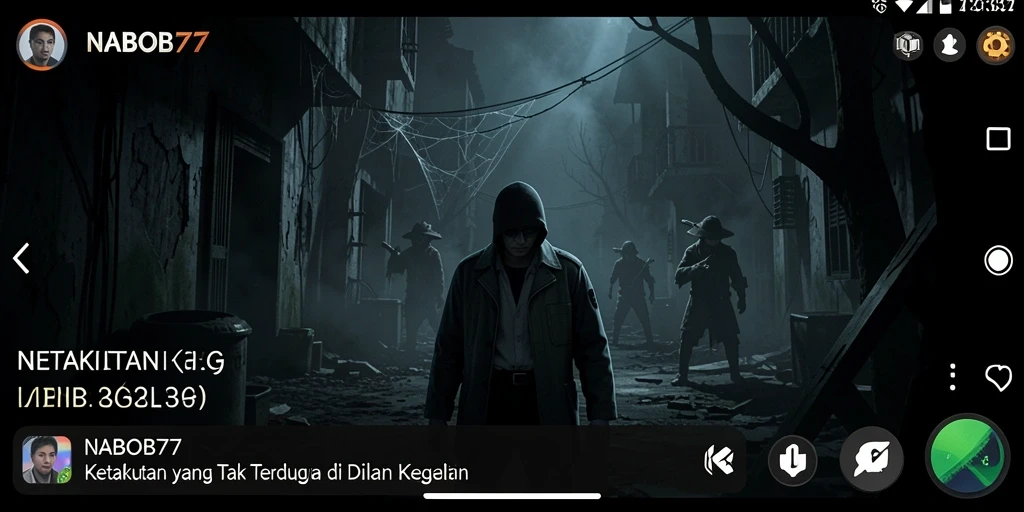 Screenshot gameplay NABOB77 menampilkan suasana Horror yang menegangkan.
