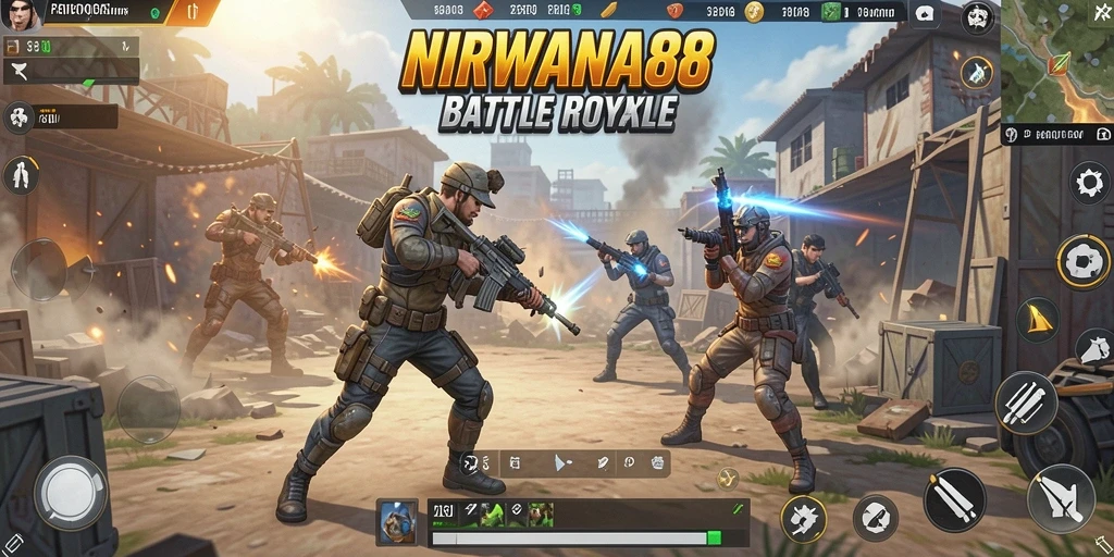 Gameplay seru dan penuh aksi di NIRWANA88 Battle Royale.