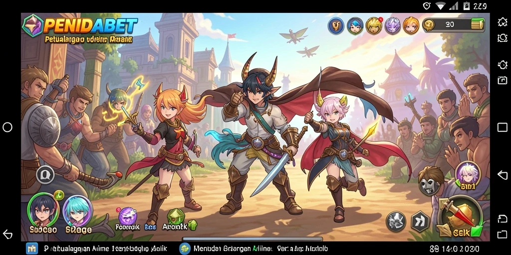 Screenshot menunjukkan karakter Anime dalam pertempuran seru di PENIDABET.