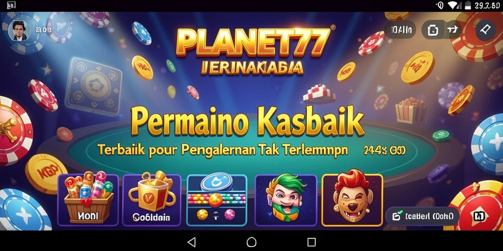 Tampilan aksi seru di PLANET77 dengan permainan kasino yang menggugah selera.