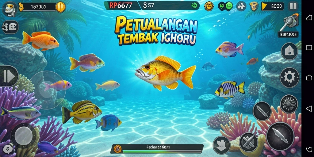 Gameplay seru menembak ikan dengan grafis menawan di RP6677.