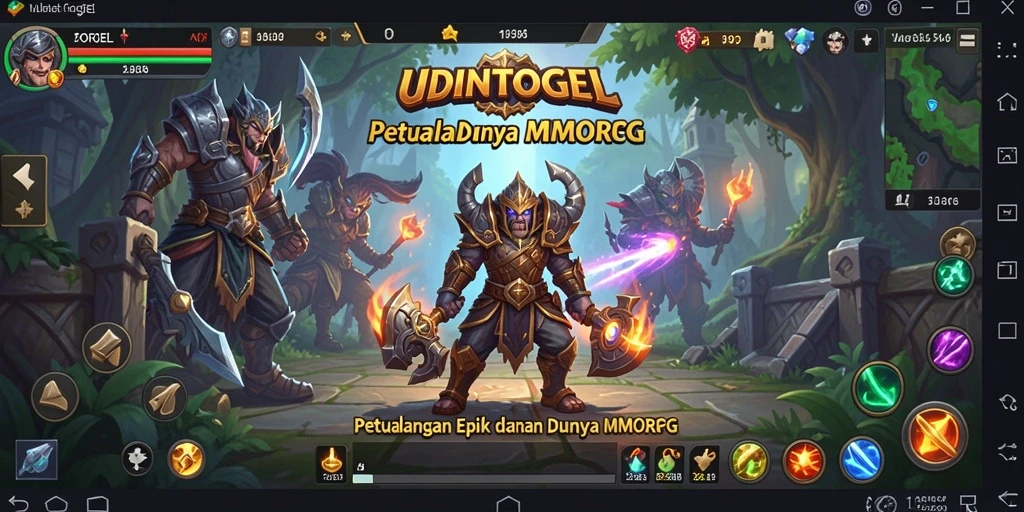 Tampilan dinamis dari gameplay UDINTOGEL dalam dunia MMORPG.