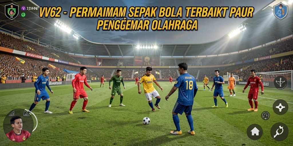 Gameplay VV62 yang mendebarkan di lapangan sepak bola.